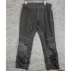 Wicked Stock Motorcycle Riding Pants Mens Size 3XL (Long) Black Mesh Zip Legs